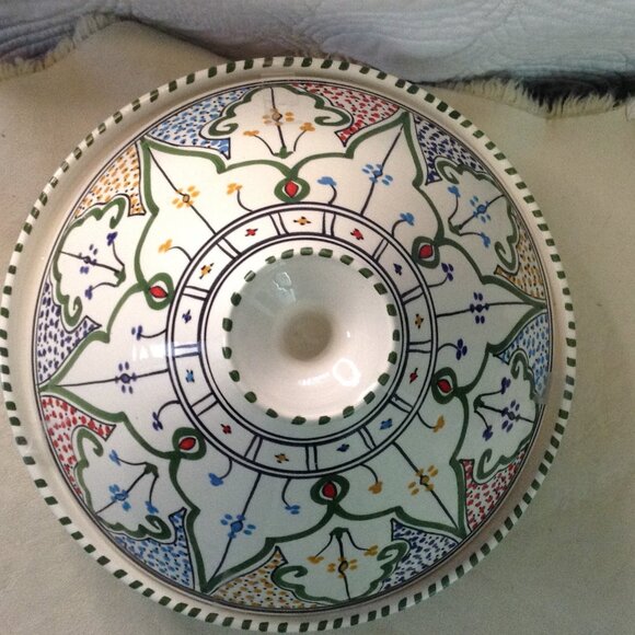 NWOT Traditional Ceramic Tagine Pot, Moroccan Tagine, Ikat, "AMIRA", Cookware - Picture 2 of 5